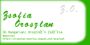 zsofia oroszlan business card